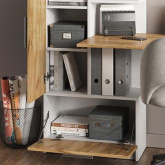 Vicco Escritorio Tomy, Roble Blanco/dorado, 150 X 59 Cm