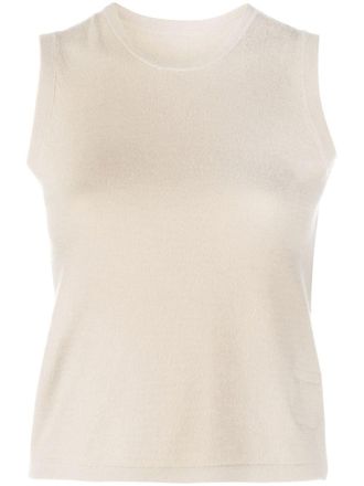 Frenckenberger cashmere knitted tank top - Neutrals