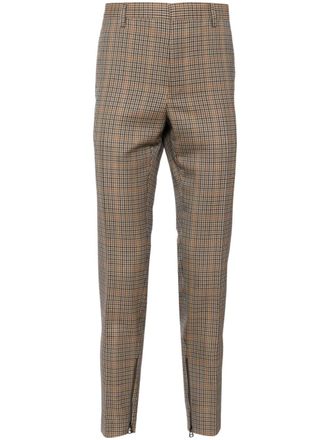 Lanvin checked tapered trousers - Brown
