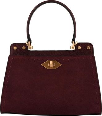 Pourchet Trianon Daim - Dames - Handtassen - Rood - ONE Size - Su&egrave;de - Tassen