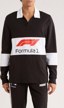 Puma Formula 1 Long Sleeve Rugby Polo in Puma Black at Nordstrom Rack, Size X-Large