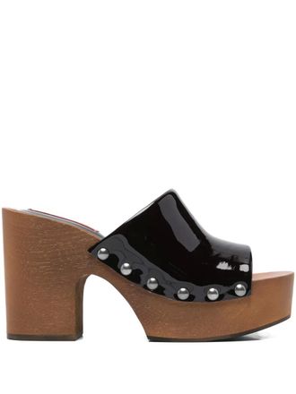 Simon Miller 115mm chunky-heel sandals - women - Patent Calf Leather/Calf Leather/Calf Leather - 40 - Black