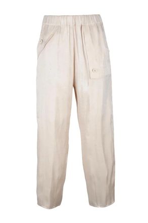 Virginia Bizzi Satin Cargo Pants - Cream