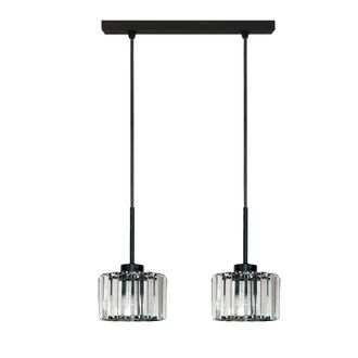 OEM L&aacute;mpara De Techo Colgante Negra Con Pantalla De Cristal Omena 14-958