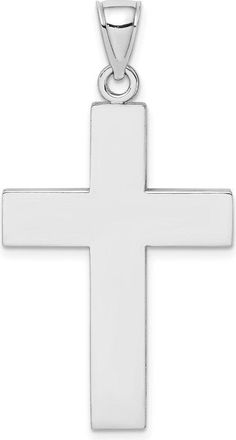 Diamond2Deal 14k Gold Polished Large Block Cross with Open Back Charm Pendant