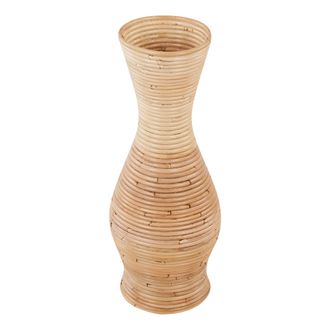 Beliani Beliani - Jarr&oacute;n Decorativo De Rat&aacute;n 50 Cm Natural Estilo Boho R&uacute;stico Trinisa