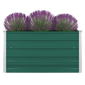 vidaXL Vidaxl - Jardinera Elevada De Acero Galvanizado Verde 100x100x45 Cm