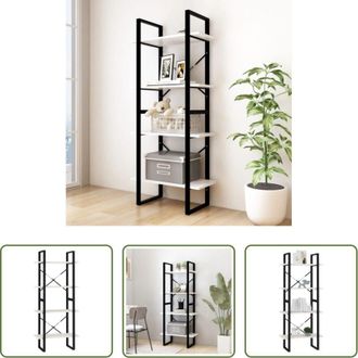 vidaXL Libreria in legno - Libreria a 4 Ripiani Bianca 60x30x140 cm in Massello di Pino