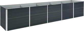 vidaXL Vidaxl - Arriate De Acero Galvanizado Gris Antracita 400x80x45 Cm