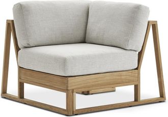 Castlery Beige Outdoor Teak Corner Sofa | Rio by Castlery, Multi Color, Weather-Resistant, Outdoor Furniture