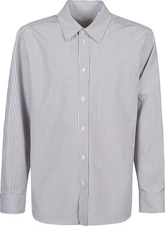 Bottega Veneta Grey Stripe Logo Shirt