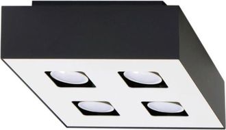 Sollux Lighting L&aacute;mpara de techo blanco negro acero alt. 11 cm