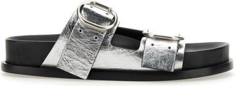 Jil Sander Silver Leather Sandals