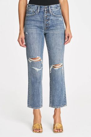 Pistola Denim Charlie High Rise Straight Jeans In Pulse Destructed