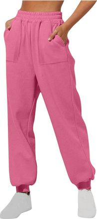 Generic Womens Tracksuit Bottoms Womens Plain Casual Sweatpants Baggy Tapered Leg Lounge Trousers with Elastic Drawstring Waist and Soft Pockets Tracksuit Bot