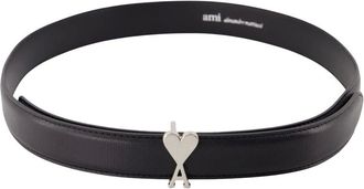 Ami Ami De Coeur Buckle 25mm Belt - unisex - Ami Paris - Belts - Black - 95 CM - Accessories