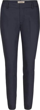 Mos Mosh Navy Night Pant Abbey Style - Dames - Slim Fit Broeken - Blauw - XS - Katoen - Broeken