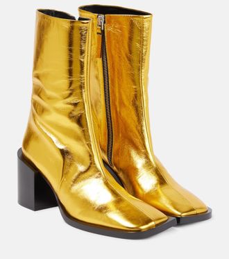 Jil Sander Metallic leather ankle boots