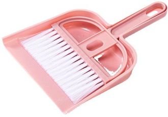 OEM Mini Set De Limpieza Rosa Con Recogedor Y Cepillo (18,8 X 13,4 Cm) - Set De Limpieza Compacto Para Escritorio, Teclado Y Coche