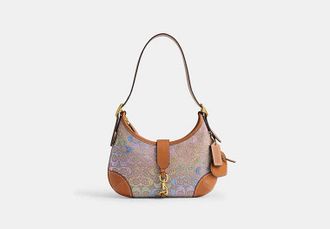 Coach Hamptons Hobo Bag In Crystal Signature Jacquard