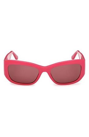 Guess Rectangular Sunglasses in Shiny Pink /Bordeaux at Nordstrom Rack