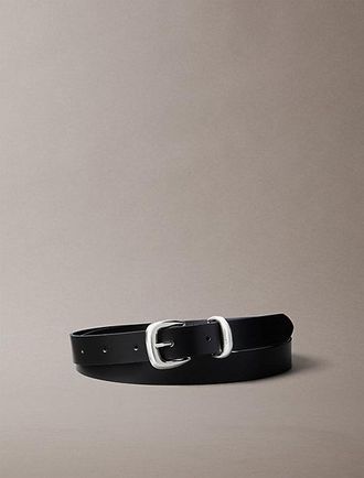 Calvin Klein Volnerfleer riem met dikke gesp