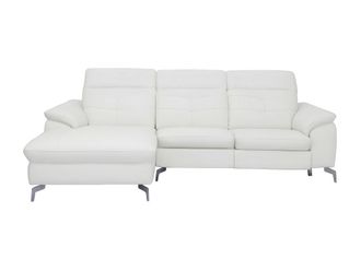 VENTE-UNIQUE.COM Sof&aacute; rinconera piel blanco