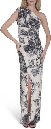 Vince Camuto Laguna Floral One-Shoulder Sheath Gown in Ivory at Nordstrom, Size 10