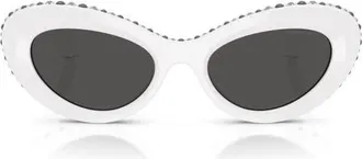 Swarovski 51mm Cat Eye Sunglasses in White /Dark Grey at Nordstrom