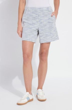 Lyss&eacute; Lily Pull-On Mid Thigh Summer Tweed Shorts in Azzurro Tweed at Nordstrom, Size X-Large