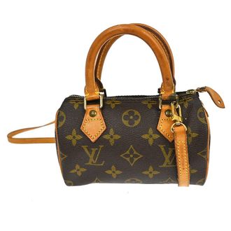 Louis Vuitton Speedy Mini Hl Handbag Monogram Canvas Brown Canvas Handbag (Pre-Owned)