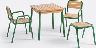 La Redoute Interieurs Set van 2 krukken van acacia en metaal, Jaja