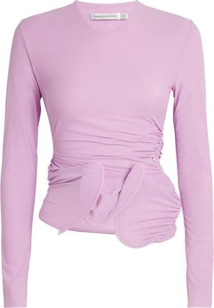 CHRISTOPHER ESBER Venus Looped Ruched Stretch-Jersey Top Size XS