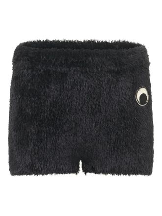 Marine Serre fluffy-knit short shorts - women - Polyamide - S - Black