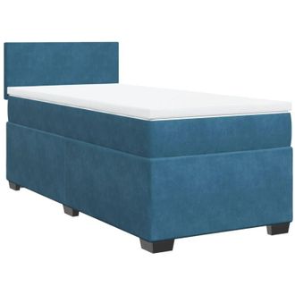 vidaXL Cama Box Spring Con Colch&oacute;n Terciopelo Azul 90x190 Cm Vidaxl