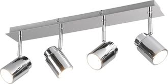 Trio Linear Bar 4 Focos Orientables De Metal Cromado Angelo Trio Lighting