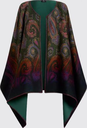 Etro Reversible Wool-Blend Cape with an All-Over Paisley Print