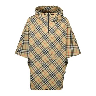 Burberry Jassen, Dames, Beige, ONE Size, Wol, Geruite Cape