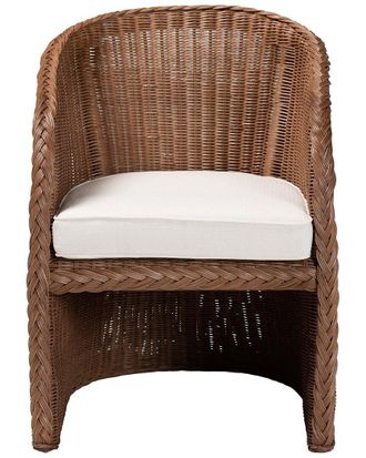 Baxton Studio Memphis Bohemian Braided Rattan Arm Chair