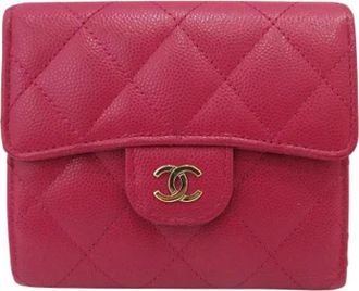 Chanel Tweedehands leren portemonnees - Dames - Vintage Accessoires - Roze - ONE Size - Leer - Vintage