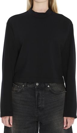 Moncler Black Solid Mock Collar Sweatshirt