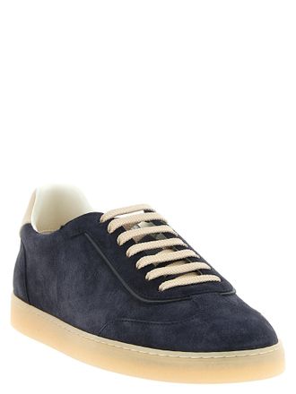 Brunello Cucinelli Suede Low-Top Sneakers - Navy