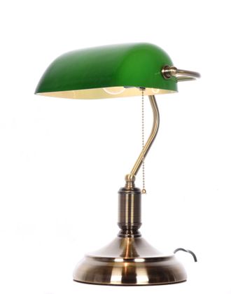OEM L&aacute;mpara De Escritorio Tipo Banquero, Verde, Lat&oacute;n
