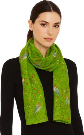 World of Shawls New Ladies Womens Celebrity Style Long Scarf Scarves Maxi Sarong (Robin Birds Green)