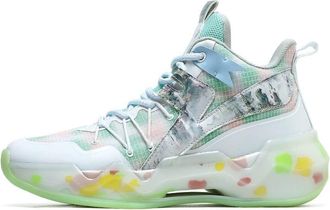 Generic Mens Fashionable Basketball Shoes with Cushioning Rebound Anti Slip Wear-Resistant Sports Training Boots Walking Shoes(White,3.5 UK)