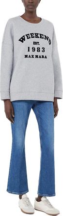 Weekend by Max Mara Logo-Print Cotton Sweatshirt - Gray