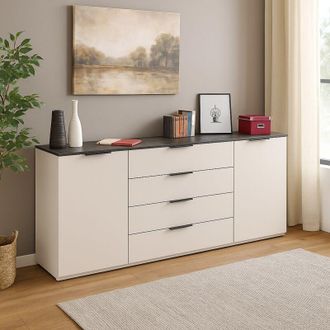 Composad Madia Brina 200x44,5xh81cm Cashmere/marmo Nero
