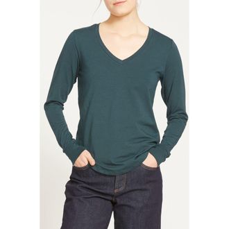 Universal Standard Long Sleeve V-Rex Tee in Deep Sea at Nordstrom, Size 3Xl