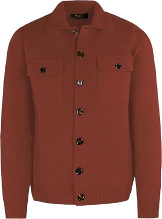 Moorer Cardigan Allyn con tasche e bottoni - Rosso
