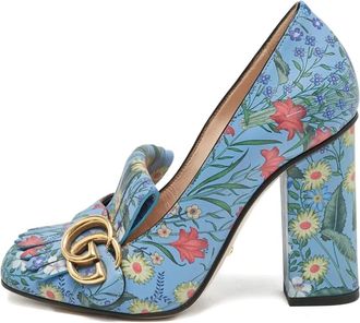 Gucci Pumps a fiori con frange 100mm - Blu